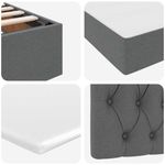 Casa si Gradina - Mobilier - Paturi si accesorii - Paturi - Pat cu lumini cu banda LED Gri inchis 140 x 190 cm tesatura - Infinity.ro