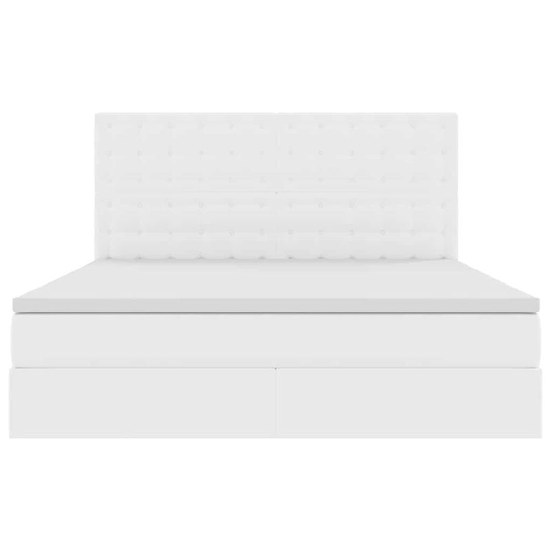 Casa si Gradina - Mobilier - Paturi si accesorii - Paturi - Pat cu lumini cu banda LED Alb pur 180 x 200 cm PVC - Infinity.ro