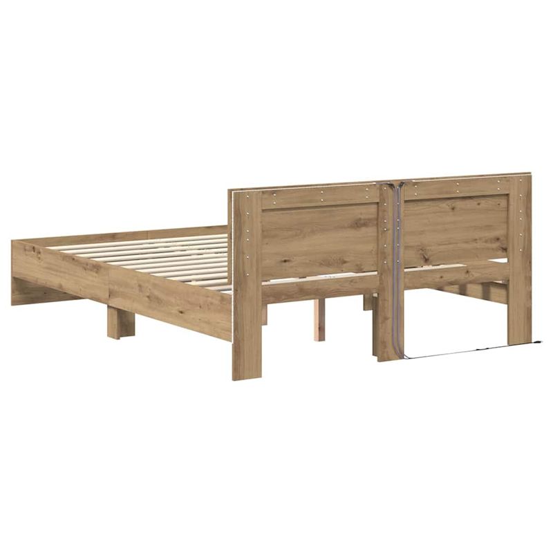 Casa si Gradina - Mobilier - Paturi si accesorii - Paturi - Cadru de pat Stejar Artizanal 120 x 200 cm Lemn compozit - Infinity.ro