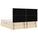 Casa si Gradina - Mobilier - Paturi si accesorii - Paturi - Pat cu lumini cu banda LED Creme 160 x 200 cm tesatura - Infinity.ro