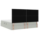 Casa si Gradina - Mobilier - Paturi si accesorii - Paturi - Pat cu lumini cu banda LED Gri deschis 200 x 200 cm Catifea - Infinity.ro