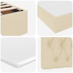 Casa si Gradina - Mobilier - Paturi si accesorii - Paturi - Pat cu lumini cu banda LED Creme 160 x 200 cm tesatura - Infinity.ro