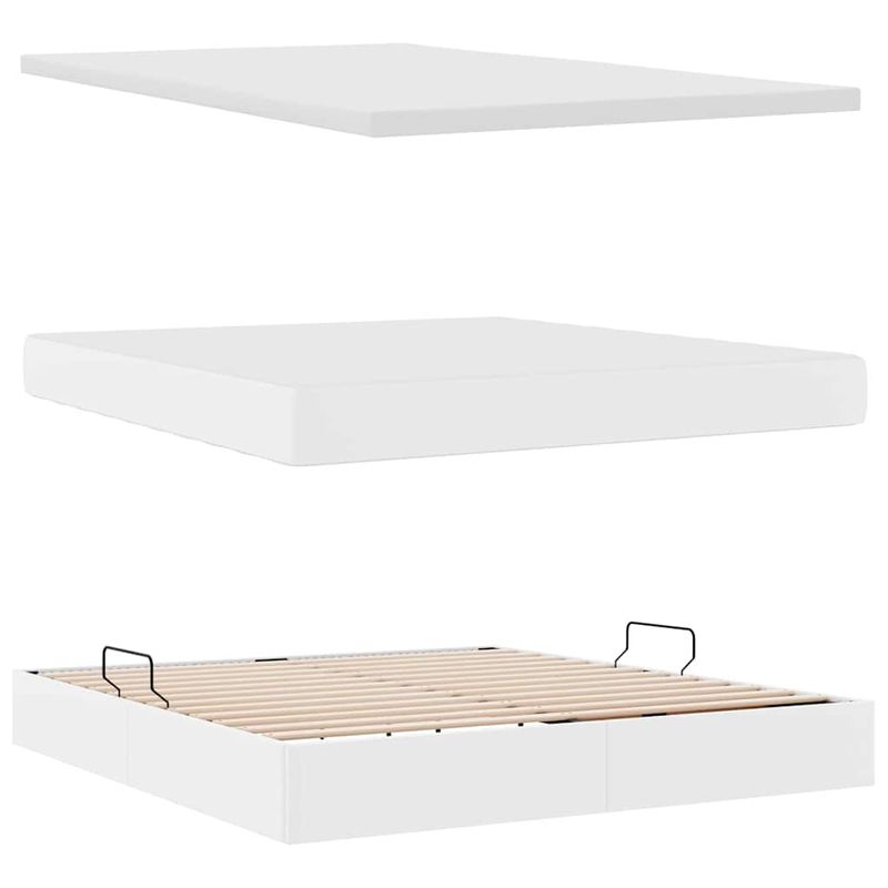 Casa si Gradina - Mobilier - Paturi si accesorii - Paturi - Pat cu lumini cu banda LED Alb pur 180 x 200 cm PVC - Infinity.ro