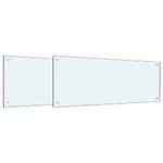 Casa si Gradina - Sanitare - Chiuveta bucatarie si accesorii - Accesorii chiuvete - Spate de bucatarie 2 pcs Alb 100 x 40 cm sticla securizata - Infinity.ro