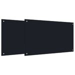 Casa si Gradina - Sanitare - Chiuveta bucatarie si accesorii - Accesorii chiuvete - Spate de bucatarie 2 pcs Negru 100 x 60 cm sticla securizata - Infinity.ro