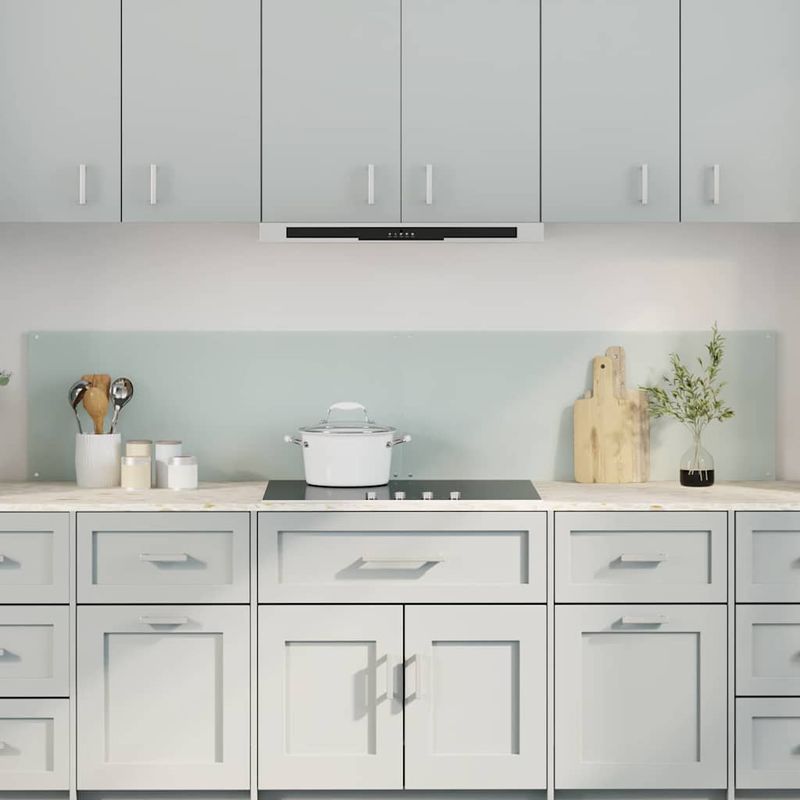 Casa si Gradina - Sanitare - Chiuveta bucatarie si accesorii - Accesorii chiuvete - Spate de bucatarie 2 pcs Alb 100 x 40 cm sticla securizata - Infinity.ro