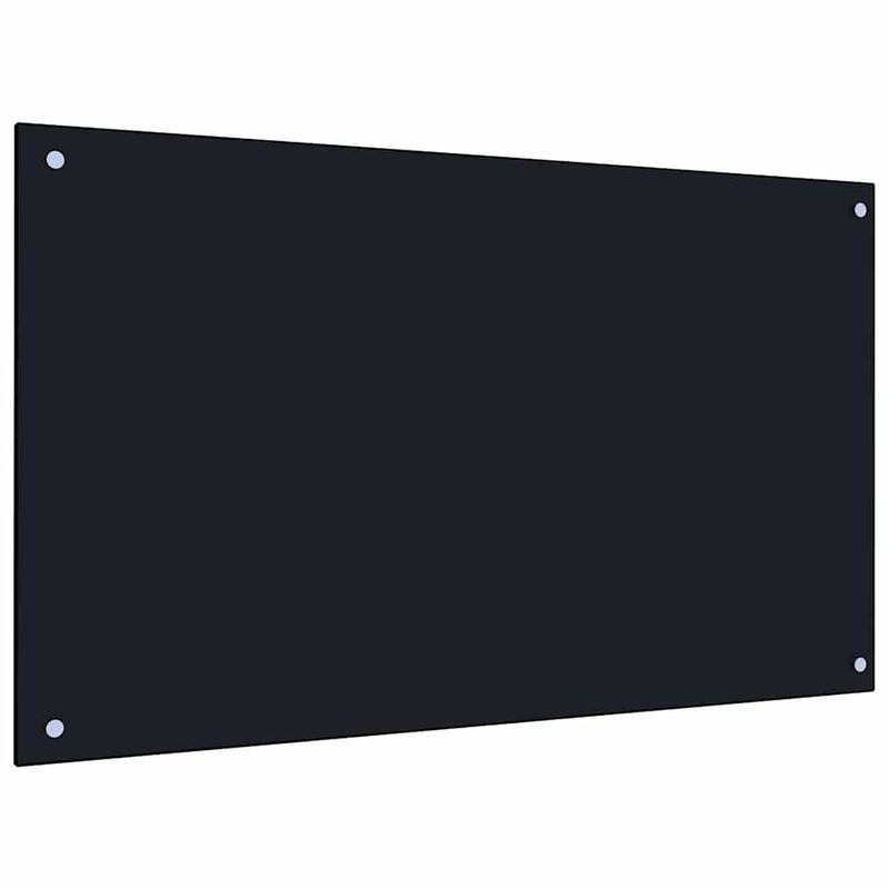 Casa si Gradina - Sanitare - Chiuveta bucatarie si accesorii - Accesorii chiuvete - Spate de bucatarie 2 pcs Negru 100 x 60 cm sticla securizata - Infinity.ro
