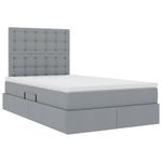 Casa si Gradina - Mobilier - Paturi si accesorii - Paturi - Pat cu lumini cu banda LED Gri deschis 120 x 200 cm tesatura - Infinity.ro