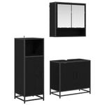 Casa si Gradina - Mobilier - Seturi de mobilier - Seturi baie - Set de mobilier pentru baie 3 pcs Stejar Negru Lemn compozit - Infinity.ro