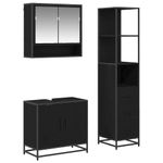 Casa si Gradina - Mobilier - Seturi de mobilier - Seturi baie - Set de mobilier pentru baie 3 pcs Stejar Negru Lemn compozit - Infinity.ro