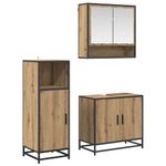 Casa si Gradina - Mobilier - Seturi de mobilier - Seturi baie - Set de mobilier pentru baie cu raft 3 pcs Stejar Artizanal - Infinity.ro