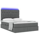 Casa si Gradina - Mobilier - Paturi si accesorii - Paturi - Pat cu lumini cu banda LED Gri inchis 140 x 200 cm tesatura - Infinity.ro