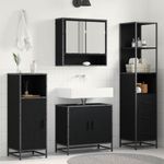 Casa si Gradina - Mobilier - Seturi de mobilier - Seturi baie - Set de mobilier pentru baie 3 pcs Stejar Negru Lemn compozit - Infinity.ro