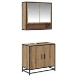 Casa si Gradina - Mobilier - Seturi de mobilier - Seturi baie - Set de mobilier pentru baie cu raft 2 pcs Stejar Artizanal - Infinity.ro