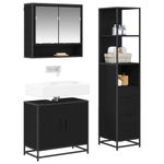 Casa si Gradina - Mobilier - Seturi de mobilier - Seturi baie - Set de mobilier pentru baie 3 pcs Stejar Negru Lemn compozit - Infinity.ro