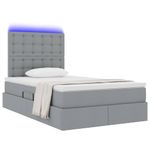 Casa si Gradina - Mobilier - Paturi si accesorii - Paturi - Pat cu lumini cu banda LED Gri deschis 120 x 200 cm tesatura - Infinity.ro