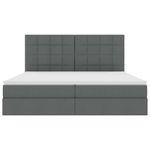 Casa si Gradina - Mobilier - Paturi si accesorii - Paturi - Pat cu lumini cu banda LED Gri inchis 200 x 200 cm tesatura - Infinity.ro