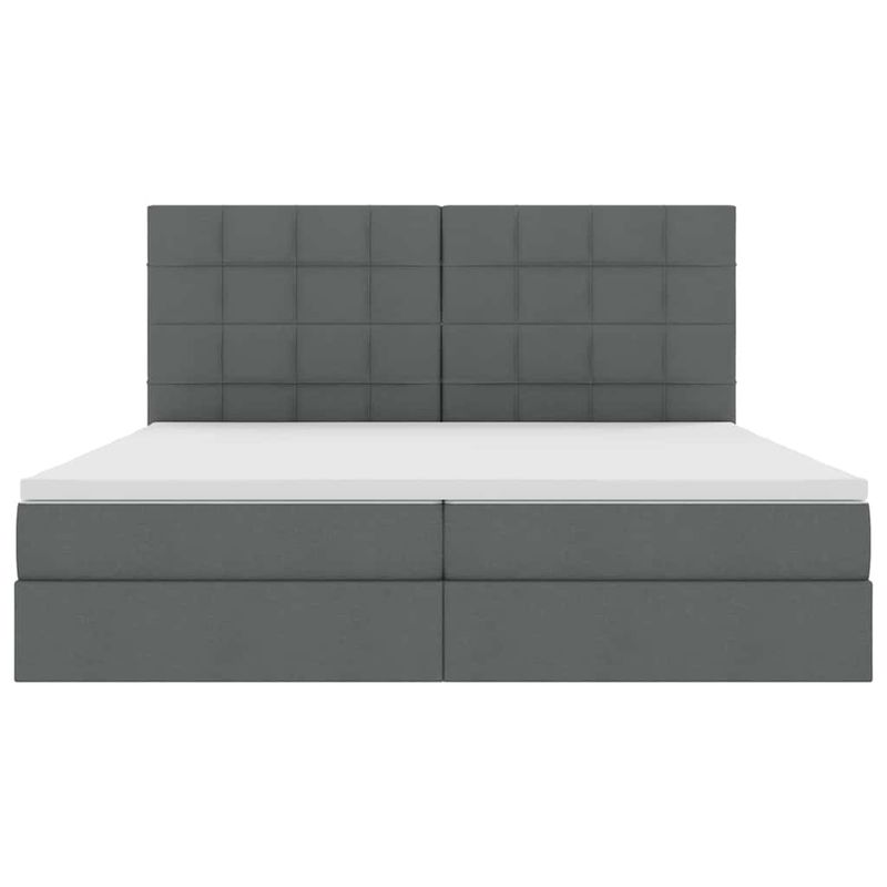 Casa si Gradina - Mobilier - Paturi si accesorii - Paturi - Pat cu lumini cu banda LED Gri inchis 200 x 200 cm tesatura - Infinity.ro