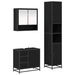 Casa si Gradina - Mobilier - Seturi de mobilier - Seturi baie - Set de mobilier pentru baie 3 pcs Stejar Negru Lemn compozit - Infinity.ro