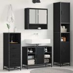 Casa si Gradina - Mobilier - Seturi de mobilier - Seturi baie - Set de mobilier pentru baie 3 pcs Stejar Negru Lemn compozit - Infinity.ro