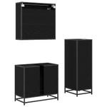 Casa si Gradina - Mobilier - Seturi de mobilier - Seturi baie - Set de mobilier pentru baie 3 pcs Stejar Negru Lemn compozit - Infinity.ro