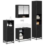 Casa si Gradina - Mobilier - Seturi de mobilier - Seturi baie - Set de mobilier pentru baie 4 pcs Stejar Negru Lemn compozit - Infinity.ro