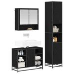 Casa si Gradina - Mobilier - Seturi de mobilier - Seturi baie - Set de mobilier pentru baie 3 pcs Stejar Negru Lemn compozit - Infinity.ro