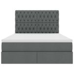 Casa si Gradina - Mobilier - Paturi si accesorii - Paturi - Pat cu lumini cu banda LED Gri inchis 140 x 200 cm tesatura - Infinity.ro