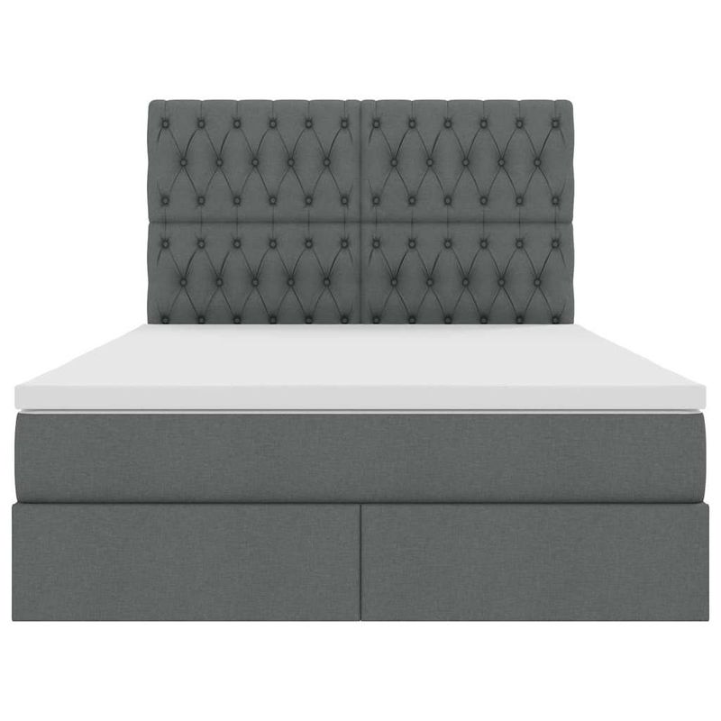 Casa si Gradina - Mobilier - Paturi si accesorii - Paturi - Pat cu lumini cu banda LED Gri inchis 140 x 200 cm tesatura - Infinity.ro