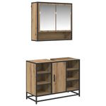 Casa si Gradina - Mobilier - Seturi de mobilier - Seturi baie - Set de mobilier pentru baie cu raft 2 pcs Stejar Artizanal - Infinity.ro