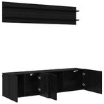 Casa si Gradina - Mobilier - Comode si corpuri - Comode - Unitati TV Pe perete 6 pcs Stejar negru Lemn compozit - Infinity.ro