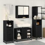 Casa si Gradina - Mobilier - Seturi de mobilier - Seturi baie - Set de mobilier pentru baie 3 pcs Stejar Negru Lemn compozit - Infinity.ro