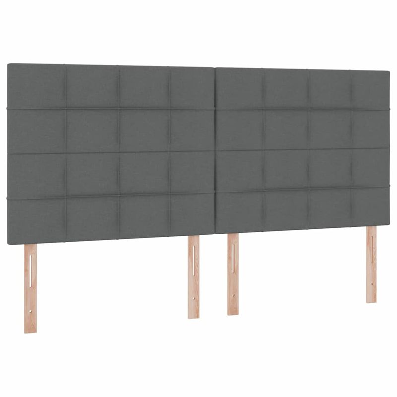 Casa si Gradina - Mobilier - Paturi si accesorii - Paturi - Pat cu lumini cu banda LED Gri inchis 200 x 200 cm tesatura - Infinity.ro