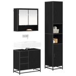 Casa si Gradina - Mobilier - Seturi de mobilier - Seturi baie - Set de mobilier pentru baie 3 pcs Stejar Negru Lemn compozit - Infinity.ro