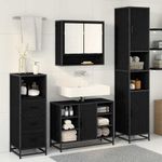 Casa si Gradina - Mobilier - Seturi de mobilier - Seturi baie - Set de mobilier pentru baie 3 pcs Stejar Negru Lemn compozit - Infinity.ro