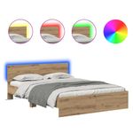 Casa si Gradina - Mobilier - Paturi si accesorii - Paturi - Cadru de pat Stejar Artizanal 135 x 190 cm Lemn compozit - Infinity.ro