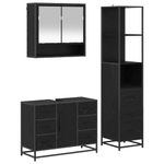 Casa si Gradina - Mobilier - Seturi de mobilier - Seturi baie - Set de mobilier pentru baie 3 pcs Stejar Negru Lemn compozit - Infinity.ro