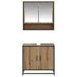 Casa si Gradina - Mobilier - Seturi de mobilier - Seturi baie - Set de mobilier pentru baie cu raft 2 pcs Stejar Artizanal - Infinity.ro