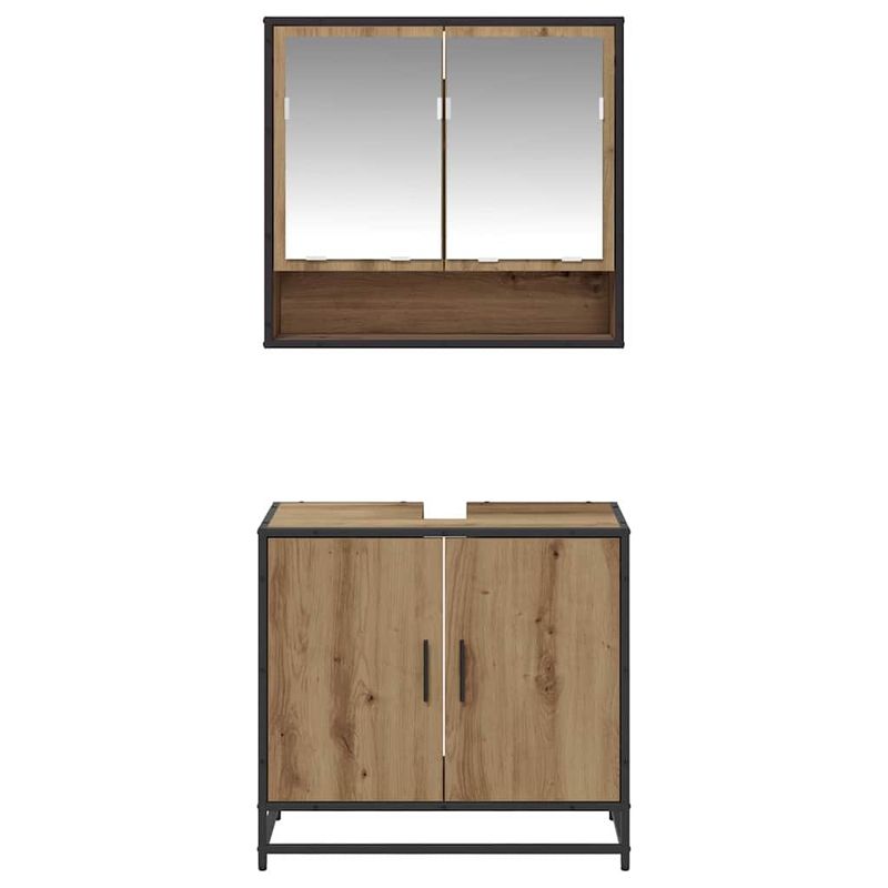 Casa si Gradina - Mobilier - Seturi de mobilier - Seturi baie - Set de mobilier pentru baie cu raft 2 pcs Stejar Artizanal - Infinity.ro