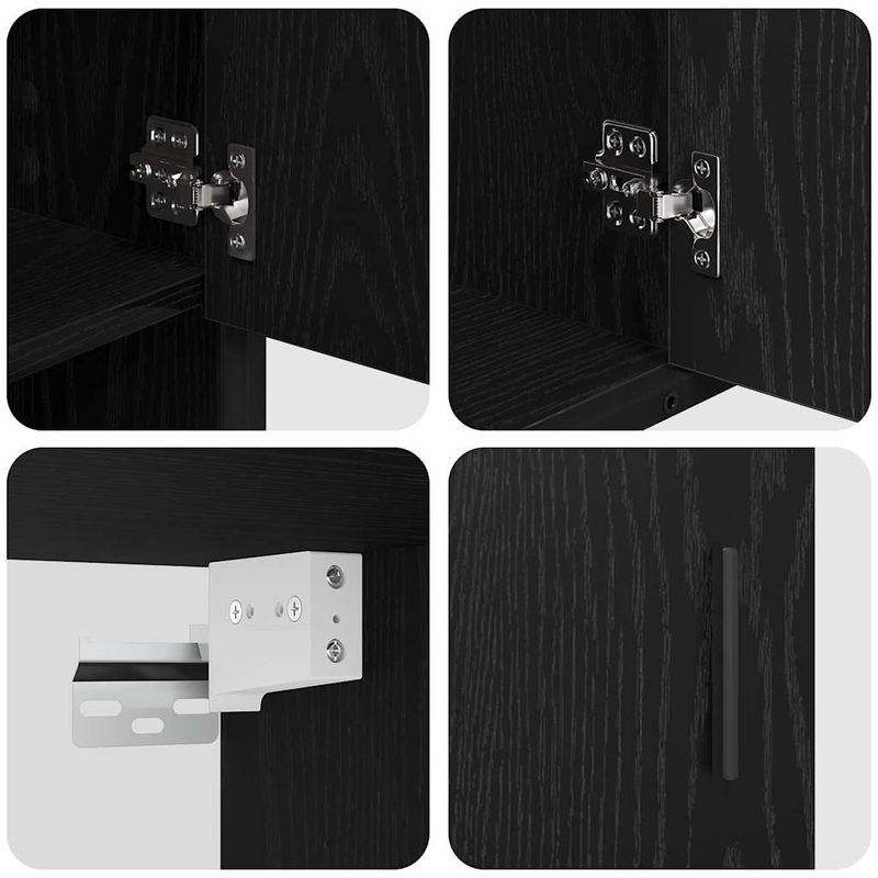 Casa si Gradina - Mobilier - Seturi de mobilier - Seturi baie - Set de mobilier pentru baie 3 pcs Stejar Negru Lemn compozit - Infinity.ro