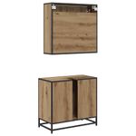 Casa si Gradina - Mobilier - Seturi de mobilier - Seturi baie - Set de mobilier pentru baie cu raft 2 pcs Stejar Artizanal - Infinity.ro