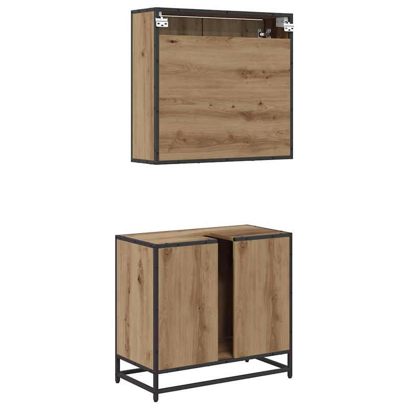 Casa si Gradina - Mobilier - Seturi de mobilier - Seturi baie - Set de mobilier pentru baie cu raft 2 pcs Stejar Artizanal - Infinity.ro