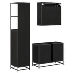 Casa si Gradina - Mobilier - Seturi de mobilier - Seturi baie - Set de mobilier pentru baie 3 pcs Stejar Negru Lemn compozit - Infinity.ro