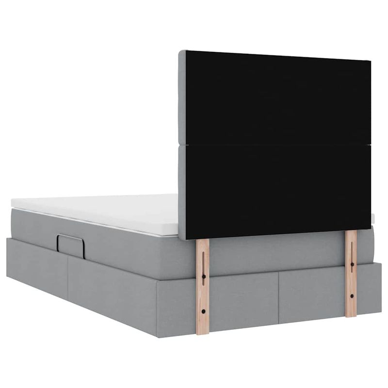 Casa si Gradina - Mobilier - Paturi si accesorii - Paturi - Pat cu lumini cu banda LED Gri deschis 120 x 200 cm tesatura - Infinity.ro