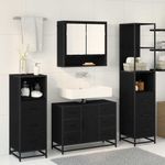 Casa si Gradina - Mobilier - Seturi de mobilier - Seturi baie - Set de mobilier pentru baie 3 pcs Stejar Negru Lemn compozit - Infinity.ro