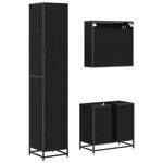 Casa si Gradina - Mobilier - Seturi de mobilier - Seturi baie - Set de mobilier pentru baie 3 pcs Stejar Negru Lemn compozit - Infinity.ro
