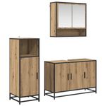 Casa si Gradina - Mobilier - Seturi de mobilier - Seturi baie - Set de mobilier pentru baie cu raft 3 pcs Stejar Artizanal - Infinity.ro