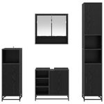 Casa si Gradina - Mobilier - Seturi de mobilier - Seturi baie - Set de mobilier pentru baie 4 pcs Stejar Negru Lemn compozit - Infinity.ro