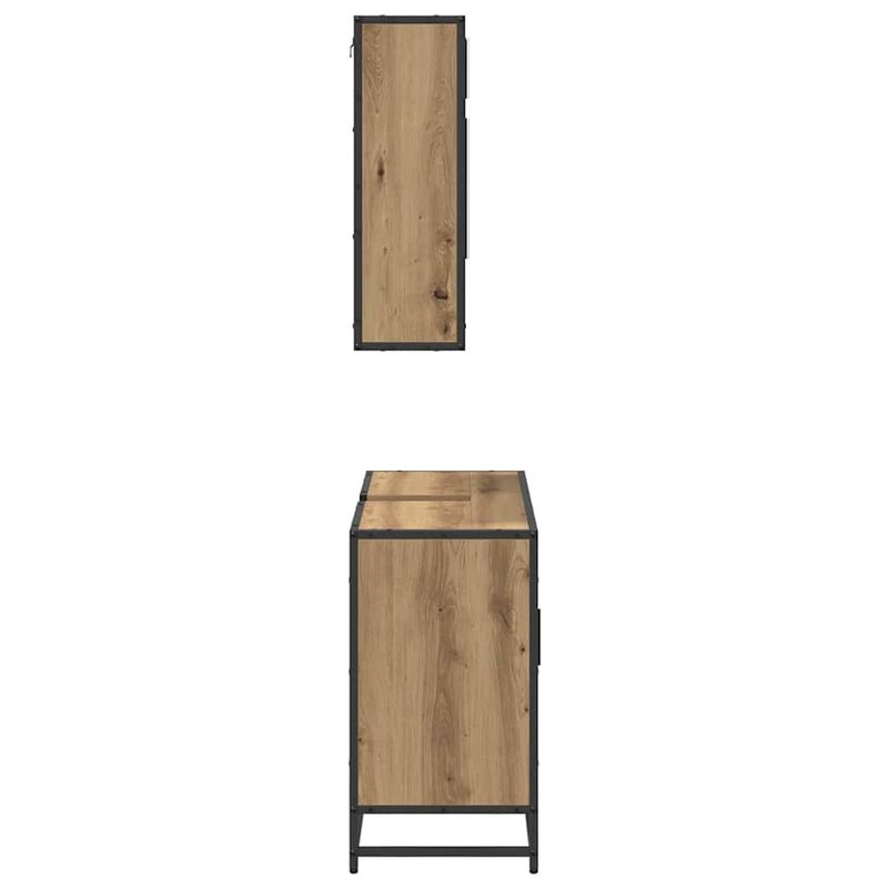 Casa si Gradina - Mobilier - Seturi de mobilier - Seturi baie - Set de mobilier pentru baie cu raft 2 pcs Stejar Artizanal - Infinity.ro