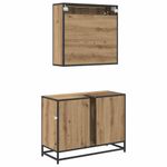 Casa si Gradina - Mobilier - Seturi de mobilier - Seturi baie - Set de mobilier pentru baie cu raft 2 pcs Stejar Artizanal - Infinity.ro